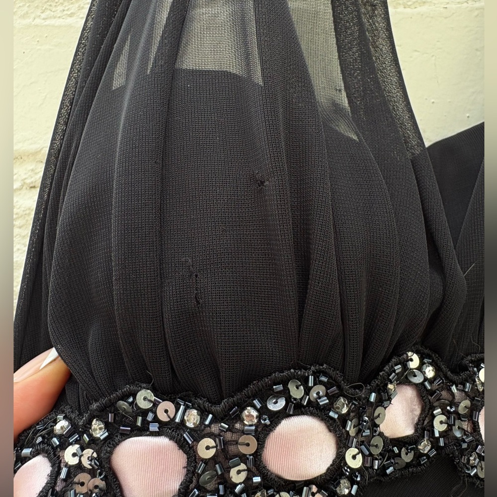 Cache Black Dress with Pink Accents - Picture 4 of 7